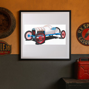 Vintages Race Car Classic Auto Poster