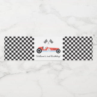 Vintages Race Car Party Wasser Flasche Etikett