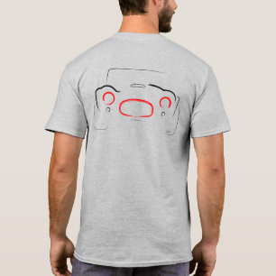 Vintages Racecar 01 Schwarz-Rot-Rückseite T-Shirt