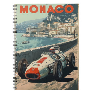 Vintages Racing Car in Monaco Notizblock