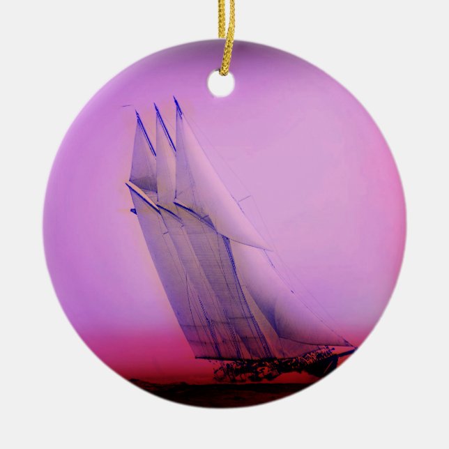 Vintages Racing Yacht Ornament (Vorne)