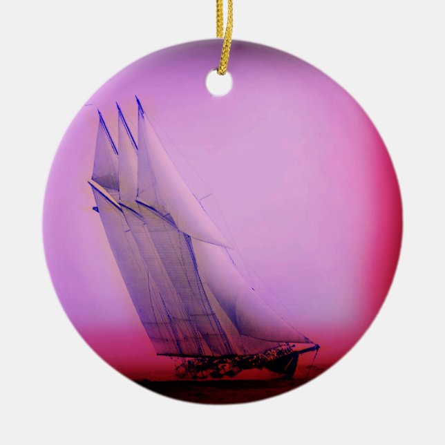 Vintages Racing Yacht Ornament (Vorne)