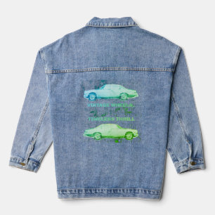 Vintages Rad, zeitloser Rad - Retro-Auto und Motor Jeansjacke