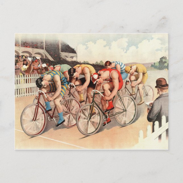 Vintages Radrennen Postkarte (Vorderseite)