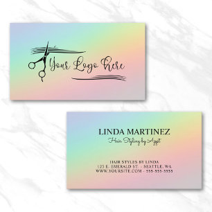 Vintages Rainbow Holographic Gradient Logo Visitenkarte