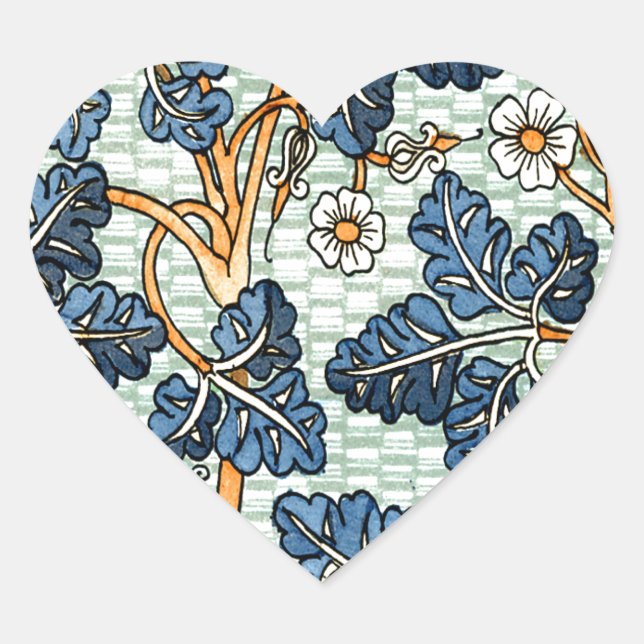 Vintages Reben Herz-Aufkleber (Vorderseite)