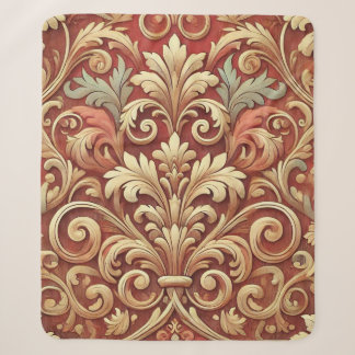 Vintages Red and Gold Damask Muster Sherpadecke