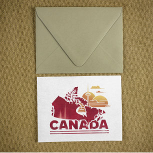 Vintages Red Canada Country Map Mapseleaf Postkarte