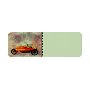 Vintages Red Car Address Label