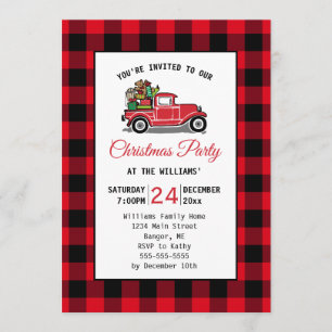 Vintages Red Truck Toys Weihnachtsfest Party Einladung