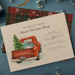 Vintages Red Truck Tree Familienweihnachtsskigebie Einladung<br><div class="desc">Vintager Red Truck Tree Familie Weihnachten Party Custom Einladung. Auf der Rückseite mit üppigen karierten und Schneeflocken-Mustern und einer Touch saisonaler Magie verziert,  Set diese Einladung den Ton für ein unvergessliches Weihnachtsfest.</div>
