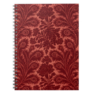 Vintages Red Velvet Tapestry Spiral Notebook Notizblock