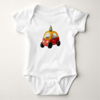 Vintages Red & Yellow Pedal Car mit Christbaum