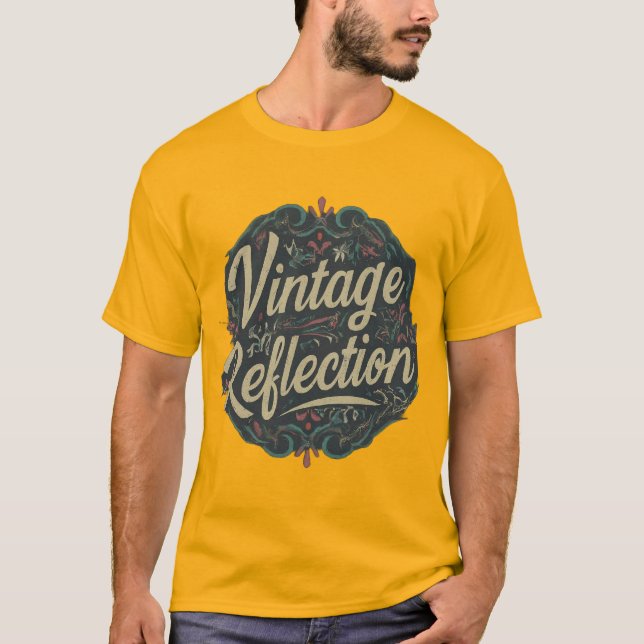 Vintages Reflektionsdesign T-Shirt (Vorderseite)