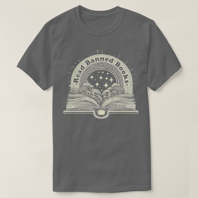Vintages Regenbogenbuch lesen Banned Books T-Shirt (Design vorne)