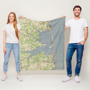 Vintages Rehoboth u. Bethany Beach DE Map (1944) Fleecedecke