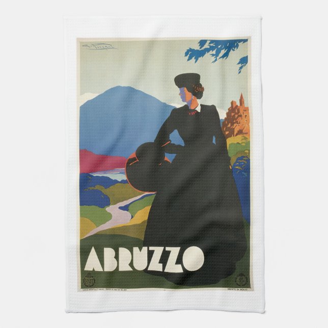 Vintages Reise-Plakat Abruzzos, Italien Handtuch (Vertikal)