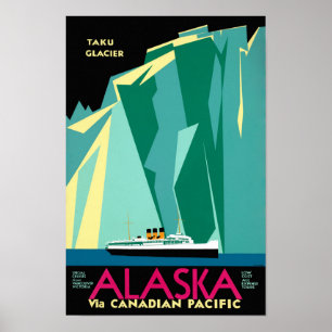Vintages Reise-Plakat Alaskas wieder hergestellt Poster