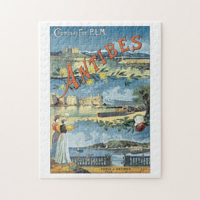 Vintages Reise-Plakat Antibes Puzzle (Vertikal)