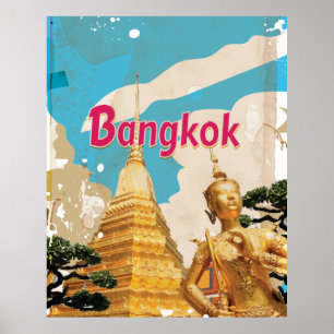 Vintages Reise-Plakat Bangkoks Poster