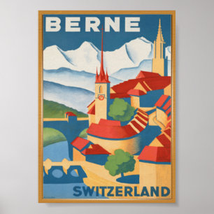 Vintages Reise-Plakat BERNS die Schweiz Poster