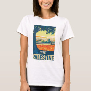 Vintages Reise-Plakat Besuchs-Palästinas T-Shirt