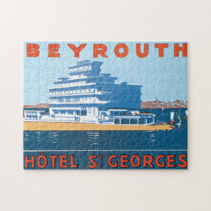 Vintages Reise-Plakat Beyrouth St. Georges Puzzle