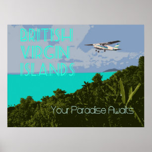 Vintages Reise-Plakat British Virgin Islands Poster