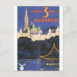 Vintages Reise-Plakat Budapests Postkarte