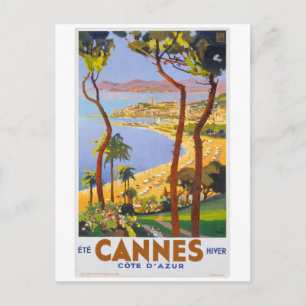Vintages Reise-Plakat Cannes Postkarte
