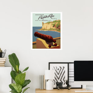 Vintages Reise-Plakat, entdecken Puerto Rico! Poster