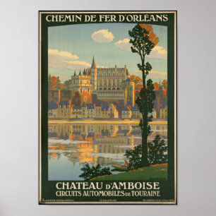 Vintages Reise-Plakat für das Chateau d'Amboise Poster