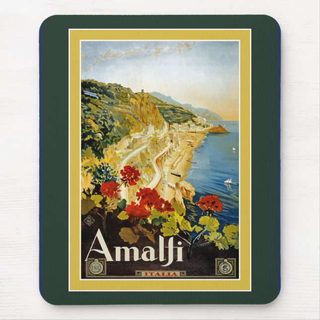Vintages Reise-Plakat für Italien Mousepad (Vorne)