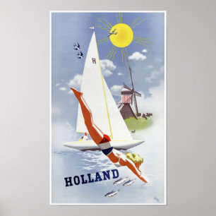Vintages Reise-Plakat Hollands wieder hergestellt Poster