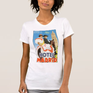 Vintages Reise-Plakat Hotel-Madrids T-Shirt