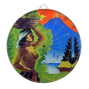 Vintages Reise-Plakat Indonesiens Bali Dartscheibe