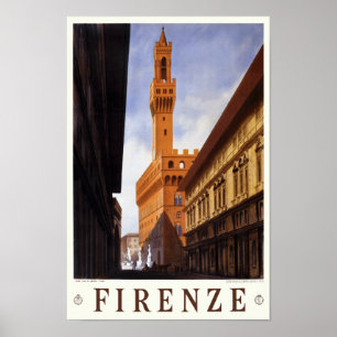 Vintages Reise-Plakat Italien Florenz Firenze Poster