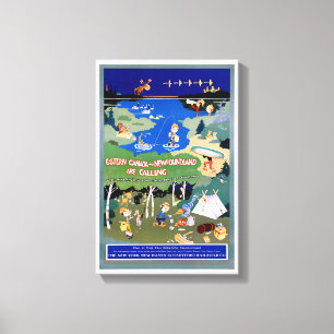 Vintages Reise-Plakat Kanadas Neufundland wieder Leinwanddruck