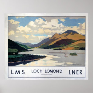 Vintages Reise-Plakat Loch Lomond Schottland Poster