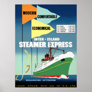 Vintages Reise-Plakat Neuseelands wieder Poster