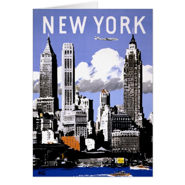 Vintages Reise-Plakat New York wieder hergestellt (Vorne)