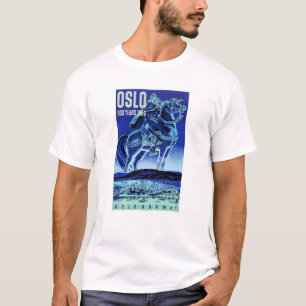 Vintages Reise-Plakat Oslos Norwegen wieder T-Shirt