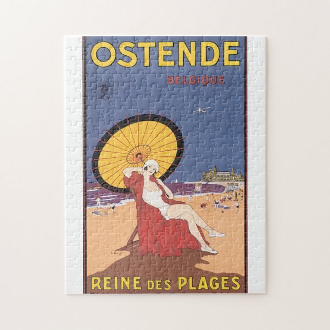 Vintages Reise-Plakat Ostende-Belgique Puzzle (Vertikal)