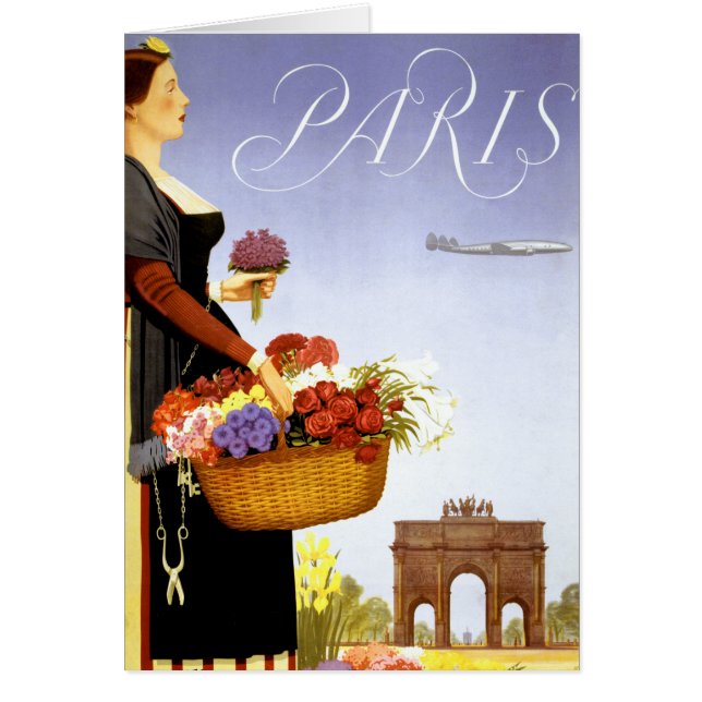 Vintages Reise-Plakat Paris wieder hergestellt (Vorne)