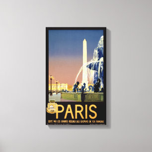 Vintages Reise-Plakat Paris wieder hergestellt Leinwanddruck