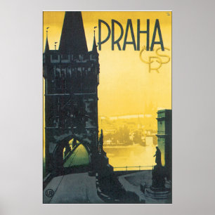 Vintages Reise-Plakat Prag Poster
