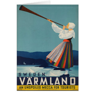 Vintages Reise-Plakat Schwedens Varmland