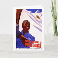 Vintages Reise-Plakat - Skifahren in den