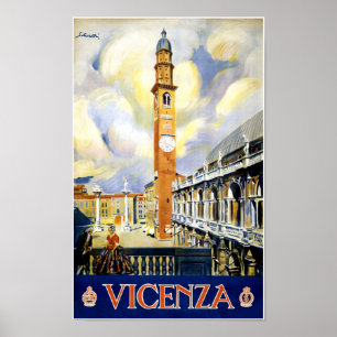 Vintages Reise-Plakat Vicenzas Italien wieder Poster