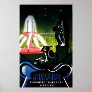 Vintages Reise-Plakat Warschaus Polen wieder Poster